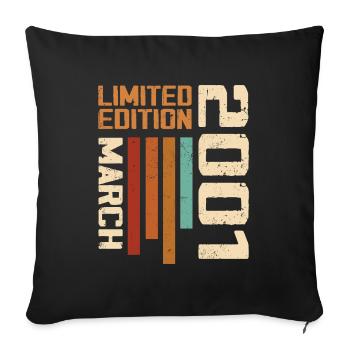 March 2001 Anniversary 2001 Retro 2001 March - Sofa pillowcase 17,3'' x 17,3'' (45 x 45 cm) - black - Front