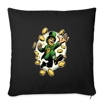 Lucky Leprechaun (Leprechaun irlandais) - Housse de coussin décorative 45 x 45 cm - noir - Devant