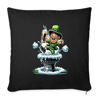 Lutin bondissant (Leprechaun irlandais) - Housse de coussin décorative 45 x 45 cm - noir - Devant