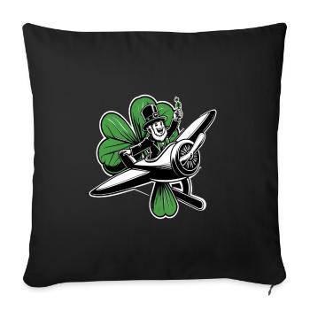 Flying Leprechaun (Irish Leprechaun) - Sofa pillowcase 17,3'' x 17,3'' (45 x 45 cm) - black - Front