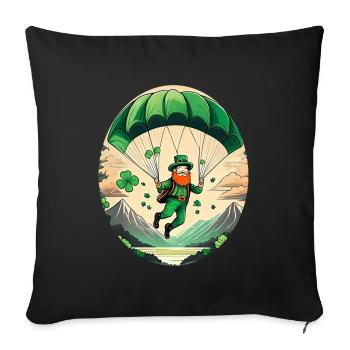 St. Patrick's Day Kleeblatt Gleitschirmfliegen - Sofakissenbezug 45 x 45 cm - Schwarz - Vorne