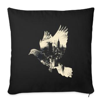 pigeon pigeon bird pigeon fancier flying - Sofa pillowcase 17,3'' x 17,3'' (45 x 45 cm) - black - Front
