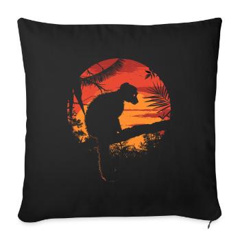 Lémurien Lémurien catta Lémur de Madagascar - Housse de coussin décorative 45 x 45 cm - noir - Devant