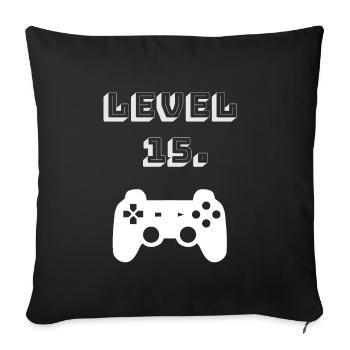 15 Birthday Gift Idea Gaming Geek - 15 Years - Sofa pillowcase 17,3'' x 17,3'' (45 x 45 cm) - black - Front