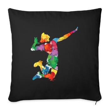 Volleyball Sport Lover Abstract Volleyball Player - Sofa pillowcase 17,3'' x 17,3'' (45 x 45 cm) - black - Front