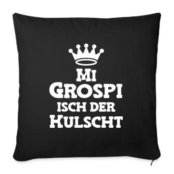 Mi Grospi isch der kulscht Opi Schweiz Opa - Sofakissenbezug 45 x 45 cm - Schwarz - Vorne