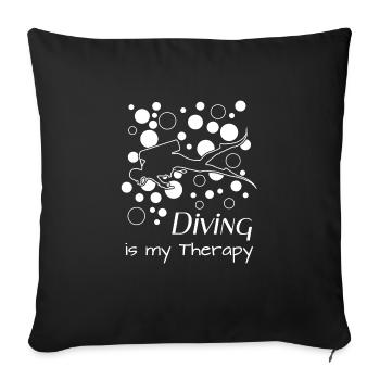 diving scuba diver - Sofakissenbezug 45 x 45 cm - Schwarz - Vorne