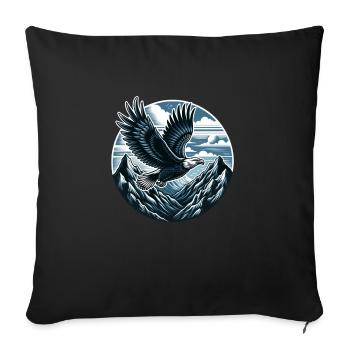 Aigle majestueux - Housse de coussin décorative 45 x 45 cm - noir - Devant