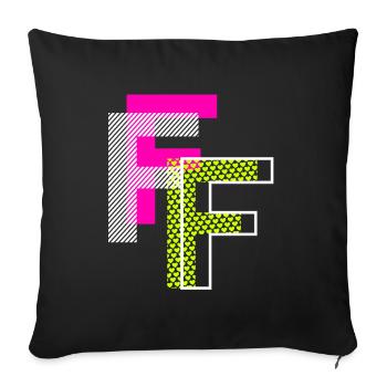F Letter - Sofa pillowcase 17,3'' x 17,3'' (45 x 45 cm) - black - Front