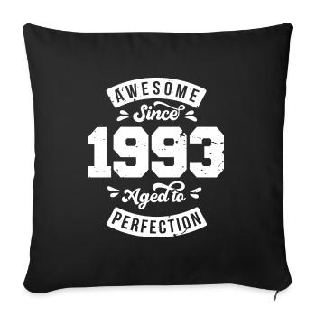 Vintage 1993 birthday - retro 1993 - Sofa pillowcase 17,3'' x 17,3'' (45 x 45 cm) - black - Front