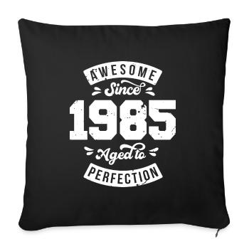 Millésime 1985 anniversaire - rétro 1985 - Housse de coussin décorative 45 x 45 cm - noir - Devant
