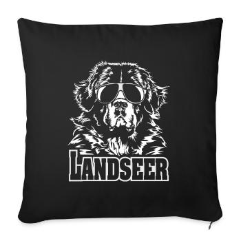LANDSEER cool glasses dog dogs Wilsigns design - Sofa pillowcase 17,3'' x 17,3'' (45 x 45 cm) - black - Front