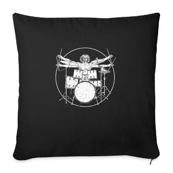 Schlagzeug Geschenk Schlagzeugspieler Percussion - Sofakissenbezug 45 x 45 cm - Schwarz - Vorne