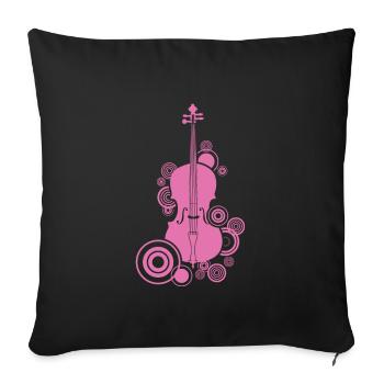 Violoncelle Basse Violon Genou Violon Instrument à cordes Violoncelle - Housse de coussin décorative 45 x 45 cm - noir - Devant
