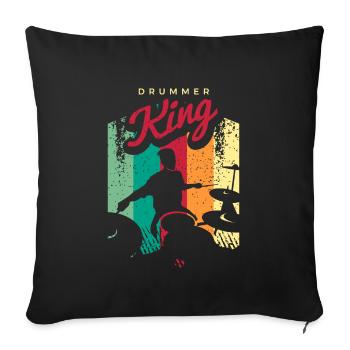 Batterie Percussion Percussion - Housse de coussin décorative 45 x 45 cm - noir - Devant