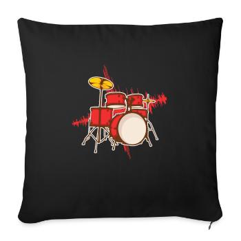 Schlagzeug Geschenk Schlagzeugspieler Percussion - Sofakissenbezug 45 x 45 cm - Schwarz - Vorne