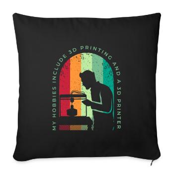 3D Druck Geschenk Lustiger Spruch 3D Print - Sofakissenbezug 45 x 45 cm - Schwarz - Vorne