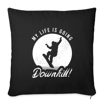 Conception de sports d'hiver de snowboard pour les snowboarders - Housse de coussin décorative 45 x 45 cm - noir - Devant