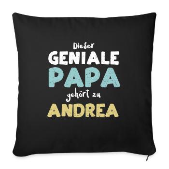 Dieser Geniale Papa Gehört Zu An... - Sofakissenbezug 45 x 45 cm - Schwarz - Vorne