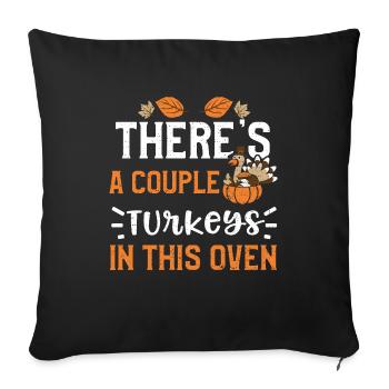 Il y a quelques dindes dans ce... - Housse de coussin décorative 45 x 45 cm - noir - Devant