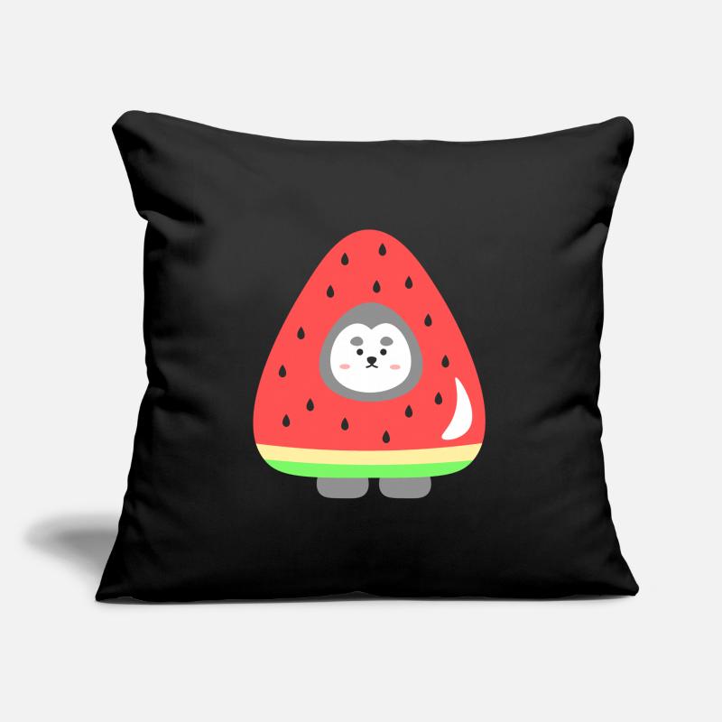 Husky se cache dans une pastèque Housse de coussin décorative 45 x 45 cm