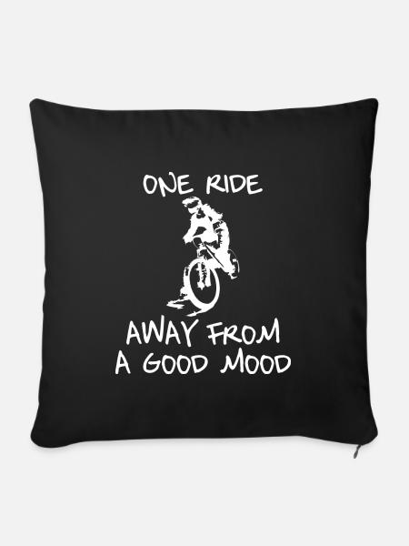 MTB Ride Good Mood - Sofakissenbezug 45 x 45 cm - Schwarz