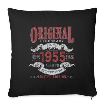 Born in 1955 Gift 1955 Birthday - Sofa pillowcase 17,3'' x 17,3'' (45 x 45 cm) - black - Front