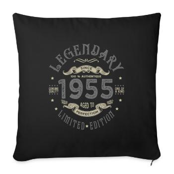 1955 Legendärer Geburtstag Geboren 1955 - Sofakissenbezug 45 x 45 cm - Schwarz - Vorne