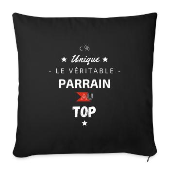 Le Véritable Parrain au top - Housse de coussin décorative 45 x 45 cm - noir - Devant