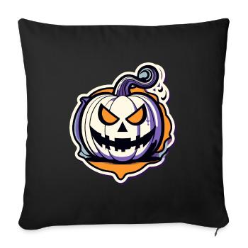 Pumpkin Halloween Drawing - Sofa pillowcase 17,3'' x 17,3'' (45 x 45 cm) - black - Front