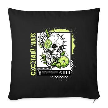 Mojito Cocktail Skull Totenkopf Caipirinha FS0219 - Sofa pillowcase 17,3'' x 17,3'' (45 x 45 cm) - black - Front