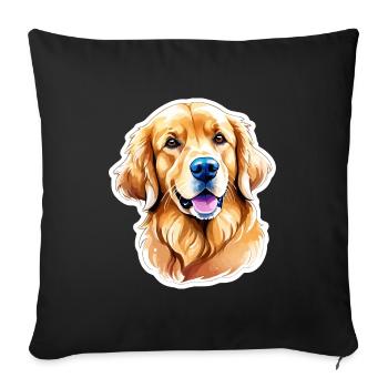 Golden Retriever Wasserfarben - Sofakissenbezug 45 x 45 cm - Schwarz - Vorne