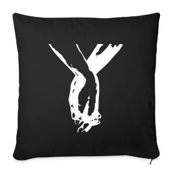 holding hands - Sofa pillowcase 17,3'' x 17,3'' (45 x 45 cm) - black - Front