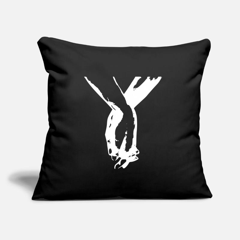 main dans la main Housse de coussin décorative 45 x 45 cm