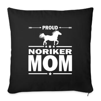 Noriker Pferd Mom Mama Spruch für Reiterin - Sofakissenbezug 45 x 45 cm - Schwarz - Vorne