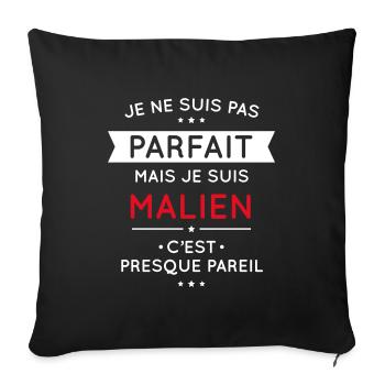 Je ne suis pas parfait mais je suis Malien - Housse de coussin décorative 45 x 45 cm - noir - Devant