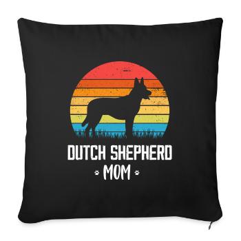 Holländischer Schäferhund Hollandse Herdershond - Sofakissenbezug 45 x 45 cm - Schwarz - Vorne