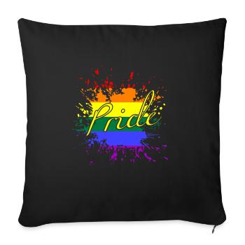 LGBTQ CSD PRIDE MONTH REGENBOGEN SPLASH - Sofakissenbezug 45 x 45 cm - Schwarz - Vorne