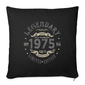1975 Anniversaire legendary Né 1975 - Housse de coussin décorative 45 x 45 cm - noir - Devant