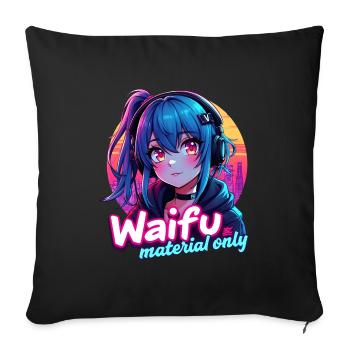 WAIFU UNIQUEMENT - VAPORWAVE GAMERGIRL - Housse de coussin décorative 45 x 45 cm - noir - Devant