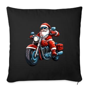 Motorcyclists Christmas - Sofa pillowcase 17,3'' x 17,3'' (45 x 45 cm) - black - Front