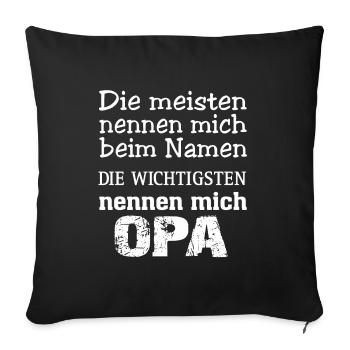 Grand-père grand-père - Housse de coussin décorative 45 x 45 cm - noir - Devant