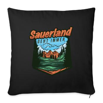 Sauerland va toujours Sauerland vacances NRW - Housse de coussin décorative 45 x 45 cm - noir - Devant