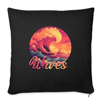 Waves Colorful Design - Sofa pillowcase 17,3'' x 17,3'' (45 x 45 cm) - black - Front