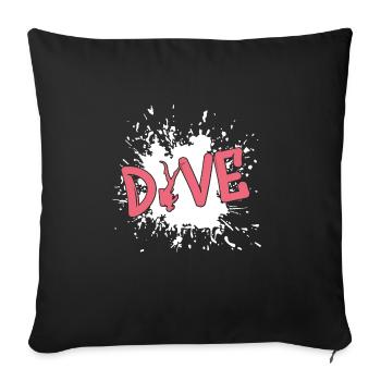 tauchen, diving, taucher, apnoe - Sofakissenbezug 45 x 45 cm - Schwarz - Vorne
