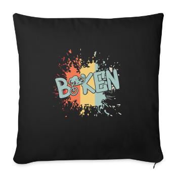 Biken, Downhill, Bike - Sofakissenbezug 45 x 45 cm - Schwarz - Vorne