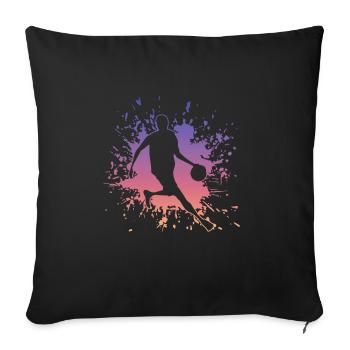 Basketball, Baller, Player, Streetball - Sofakissenbezug 45 x 45 cm - Schwarz - Vorne