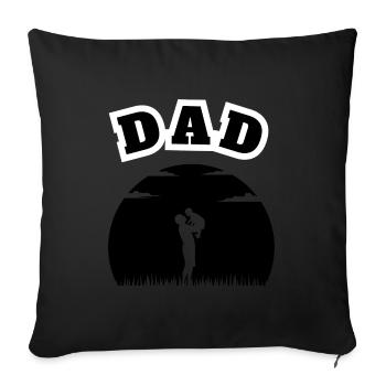 Papa Petit Fils Noir - Housse de coussin décorative 45 x 45 cm - noir - Devant