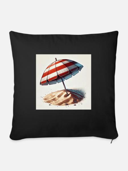 Urlaubsmotiv - Sofakissenbezug 45 x 45 cm - Schwarz