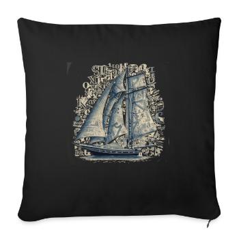 boot - Sofakissenbezug 45 x 45 cm - Schwarz - Vorne